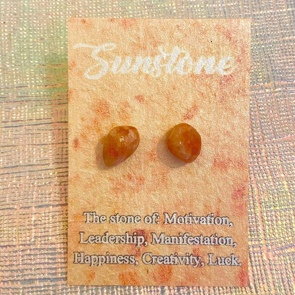 Handmade Sunstone hypoallergenic Earrings